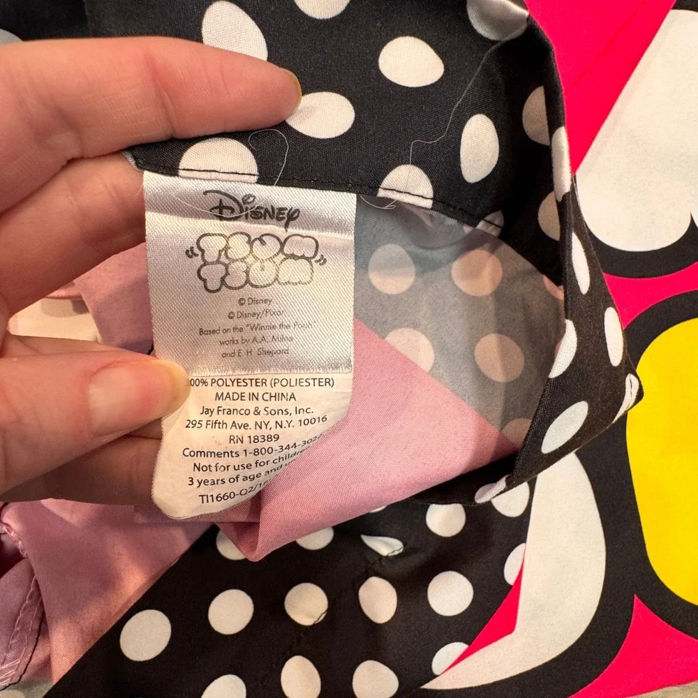 Disney Tsum Tsum Standard Pillowcase Hot Pink Black‎ Polka Dot 2 Sided